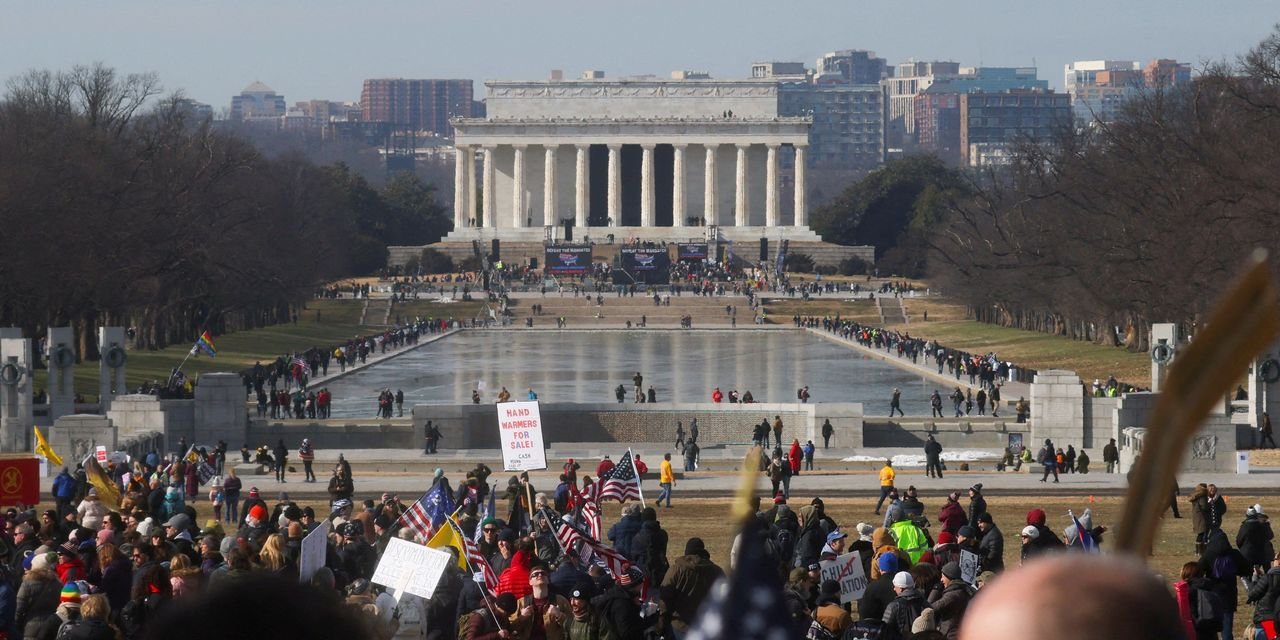 Protesters March in Washington Against Covid-19 Vaccine Mandates