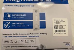 A box of the free, rapid at-home COVID-19 tests from the federal government that arrived in the mail in metro Detroit on Jan. 25, 2022.