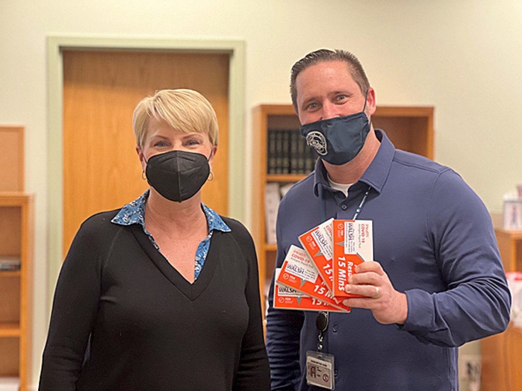Walsh distributes COVID-19 test kits and masks – Saratogian
