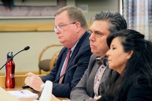 Three officials of the Oregon Health Authority testifying on Feb. 28, 2020.