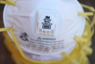3M brand N95 particulate respirators are displayed on a table on July 28, 2020 in San Anselmo, California.